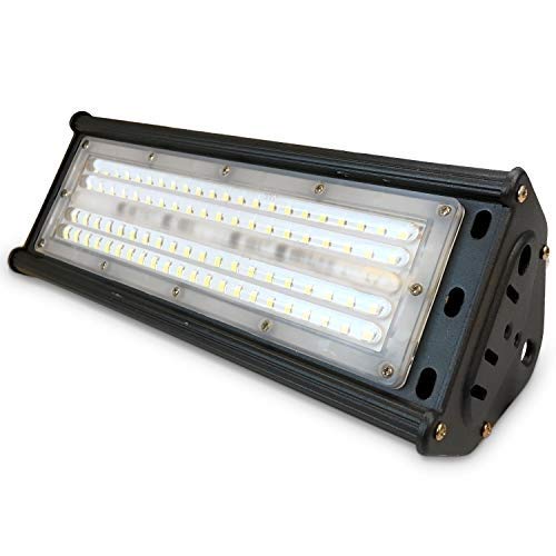 LED Hallenstrahler, 120°, robustes Gehäuse, IP44 geschützt, Hallenleuchte, ideal für Arbeitsumgebung in Industriehallen (neutralweiß 4500K, 50W) Cover