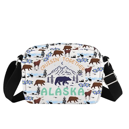 XYANFA Cruising Together Alaska Cruise Crossbody Bag Alaska Family Trip Gift For Women Cruise Vacation Gift Canvas Purse