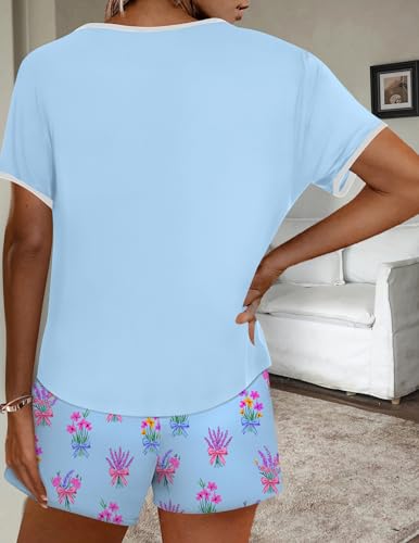 Image of Ekouaer Women Pajama Set Casual Short Set