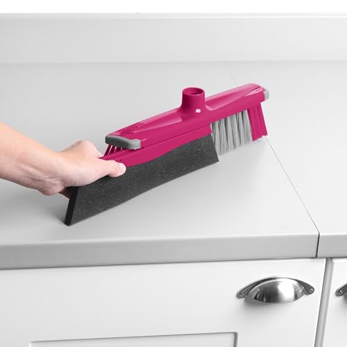 Kleeneze KL076113EU7 2-in-1-Besen- abnehmbarer Schaumstoffbarriere, Hartböden, 130cm-Griff, Reinigungsbürste mit superweichen Borsten, schmaler Kopf, Sammeln von Staub/Tierfell, optimal für Allergiker
