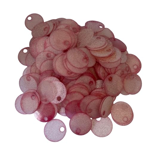 20 mm Flat Round Sequin Paillettes, 285 Pcs 20 mm, Hole 4 mm Mix Color Assortment Acrylic Sequin - 1,76 Ounce (50 Grams) (Translucent Pink)