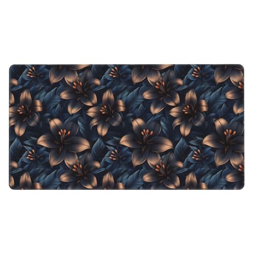 Grand tapis de souris de jeu lys foncé 40x75cm avec bords cousus pour bureau