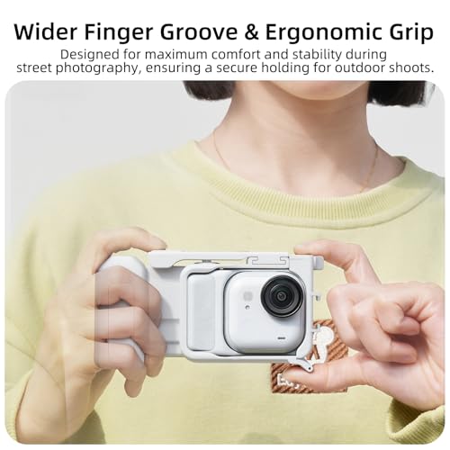 Image of Street Photography Handle for Insta360 GO Ultra, Quick-Release One-Piece Protective Frame, Stable Tabletop Stand, Includes Wrist Strap,Accessories for Insta360 GO Ultra (Black)
