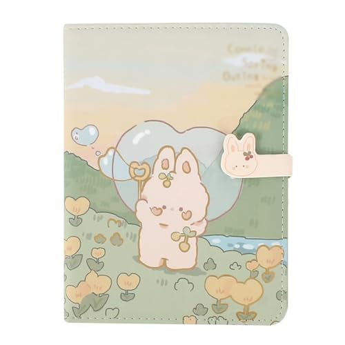 Niedliches Tagebuch, Notizbuch, Kawaii, Kaninchen, Tagebuch, Skizzenbuch, Ledereinband, Schreibblock