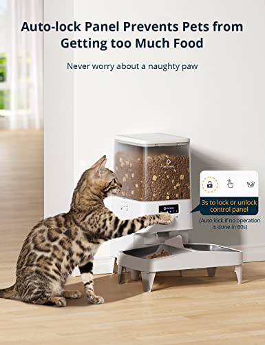 Automatic Cat Feeders, WiFi 5L Automatic Pet Feeder with Anti-Stuck Design, Programmable Cat Food Dispenser for 1-2 Cats and Dogs, 60 Portion 10 Meal Per Day - Image 7