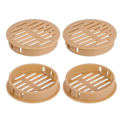 QUARKZMAN 4Pcs Grille de Ventilation Ronde en Plastique, Diamètre Encastrement 50mm Hauteur 11.5mm Grille d'aération, Bouches d'aération pour Armoire Plafond Mur Fenêtre Radiateur, Orange