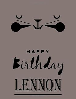 Happy Birthday Lennon: Lennon Happy Birthday GIFT . Sketchbook Cute Cat on cover. Large Unlined Blank Papers For Sketching, Drawing & Doodling ,110 ... Crayon Coloring and colored pencil drawing