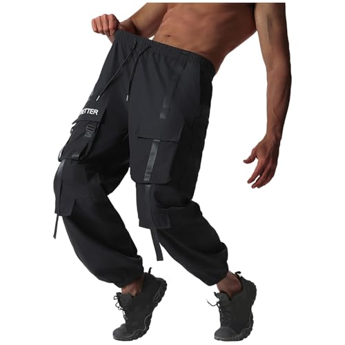 Mens Cargo Pants Baggy Casual Lightweight Ankle Harem Pants Streetwear Techwear Outdoor Hiking Pant with Pockets3