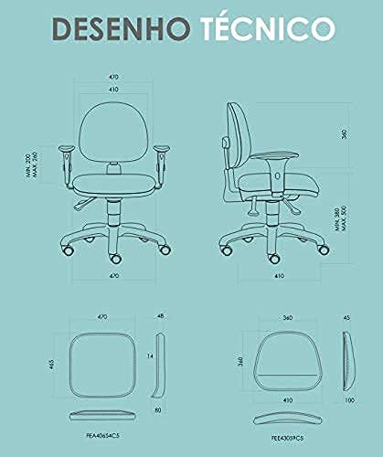 Cadeira de Escritório com Costura Ergonômica Qualiflex Couro Preto