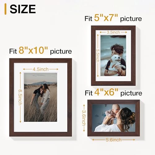 Image of Vittanly 12 Pack Picture Frames Collage Wall Decor for Mounting or Tabletop Display, Gallery Wall Frame Set for Family, Multi Sizes Including 8x10, 5x7, 4x6, Light Brown