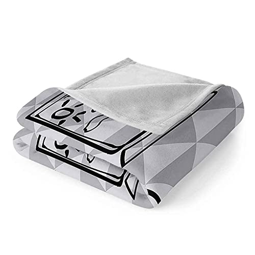 Couverture flanelle chaude et douce impression 3D chaton abstrait 150x200