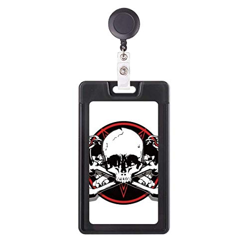 Porte-badge rétractable squelette pirate enrouleur de badge fantaisie durable