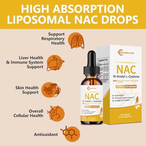 Image of Liquid NAC Drops 1000 MG, NAC Supplement N-Acetyl Cysteine with R-Alpha Lipoic Acid,NAC for Kids & Adults, Immune & Antioxidant Support, Liver & Lung Health, Orange Flavor, 0 Sugar, 2FL OZ