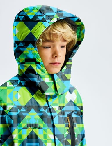 GEMYSE Jaqueta de inverno masculina à prova d'água de lã à prova de vento, Mistura de impressão 01,