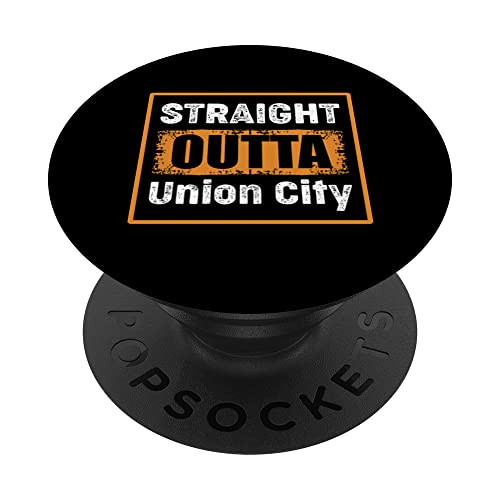 Recta Outta Union City Nueva Jersey Estados Unidos Vintage Humor PopSockets PopGrip Intercambiable