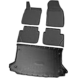 RECAMBO Gummimatten & Kofferraumwanne Set passend für Ford Ecosport | 2013-2017 bis Facelift - 100% passgenaue Auto Fußmatten und Kofferraummatte aus hochwertigen rutschfesten TPE - Schwarz