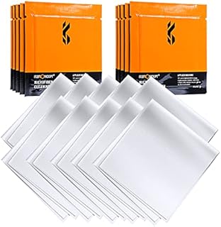 K&F Concept Microfiber Cleaning Cloths - 10 Pack Lens Cleaning Cloth for Cleaning Camera Lenses, Glasses, Screens, Cameras, Eyeglasses, LCD TV Screens, Tablets Washable