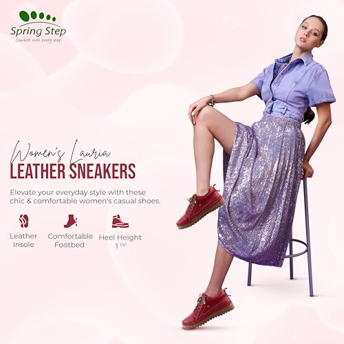 Spring Step Women's Lauria Leather & Suede Casual Shoes–Lace-Up Zip Sneakers with Arch Support, Removable Insole & Thick Rubber Sole–Stylish All-Day Comfort4