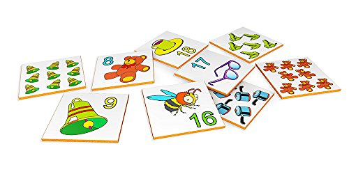 Carlu Brinquedos - Numerais e Quantidades Jogo da Memória, 3+ Anos, 40 Peças , Multicolorido, 3009