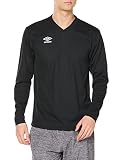 UMBRO(アンブロ) 長袖ゲームシャツ サッカー フットサル ワンポイント 長袖 吸汗速乾 ストレッチ メンズ 男女兼用 練習 部活 M BLK