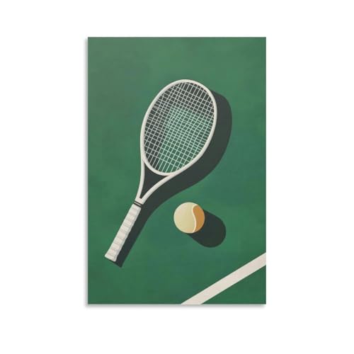 Lienzo decorativo para pared de jugador de raqueta de tenis, póster para sala de estar, dormitorio, baño, oficina, decoración del hogar, 40 x 60 cm