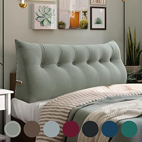 Rucener Großen Dreieckigen Kissen Hohen Rückenlehne Kissen Hohen Rückenlehne Kissen Rückenlehne für Bett Perfekt AlsKissen Zum Fernsehen und Lesen Gibt Es in Vielen Größen Leicht gebräunt 180CM Cover