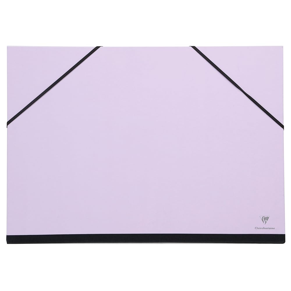 Clairefontaine Lilac - Ref 144403C - Art Folder With Elastic Straps Closure - Colour - Customisable Vellum Card Surface, Suitable For 50 X 65Cm Sized Documents