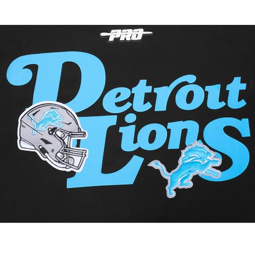 Pro Standard Mens NFL Detroit Lions Souvenir Pull Over Hoodie Black L - Image 6