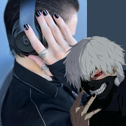 Tokyo Ghoul Jewelry Collection | Anime Punk Gothic Accessories | Kaneki Ken Pendant, Rings, Chains | Cyberpunk Cosplay | Smile ZXC Style2