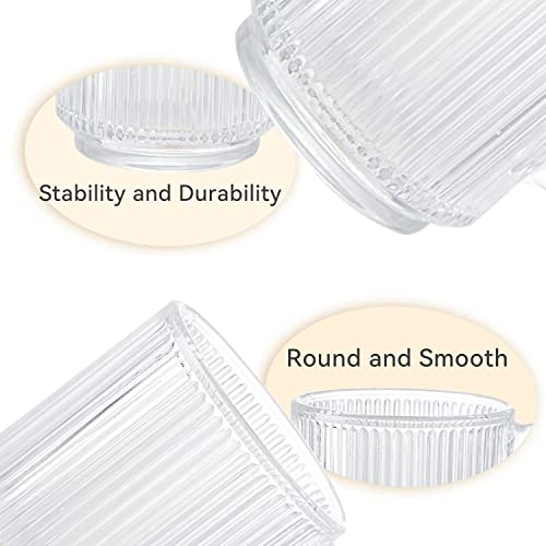 [6 Pack, 12 Oz]Design•Master Premium Vertical Stripes Glass Coffee Mugs With Spoons, Transparent Tea Glasses For Hot/Cold Beverages, Perfect Design For Americano, Cappuccino, Latte And Beverage. #TOP2