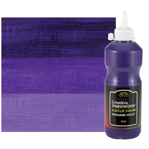 Creative Inspirations Acrylic Paint - Dioxazine Violet - 500 mL Bottle - Smooth & Creamy Consistency, Vibrant Pigmentation, Great Coverage for Artists - Clean Up with Soap & Water