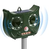 WQBK Animal Outdoor Solar Powered Device with Independent Audible Alarm Speaker- Effectively Scares Away Cats, Dogs, Squirrels, Deer, Raccoon, Groundhog, Skunk, Birds etc