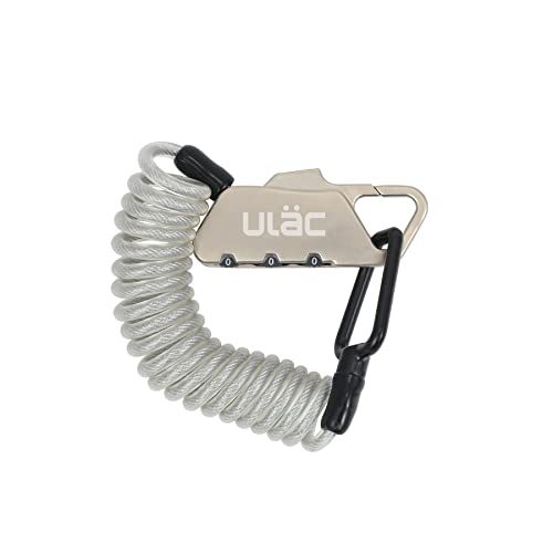 ULAC - Candado de Mosquetón con Combinación de 3 Dígitos PICCADILLY LTD | Hasta 1.000 Combinaciones | Cable de Acero Trenzado | Recubrimiento Plástico | Ligero y Versátil | Mochila, Maleta, Bici