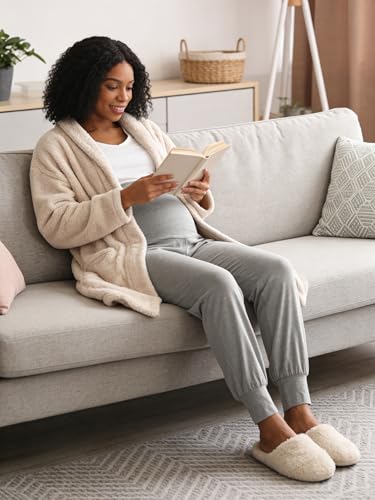 Image of fitglam Women's Maternity Pants Over Belly Lounge Pajamas Clothes Pregnancy Must Haves Joggers with Pockets