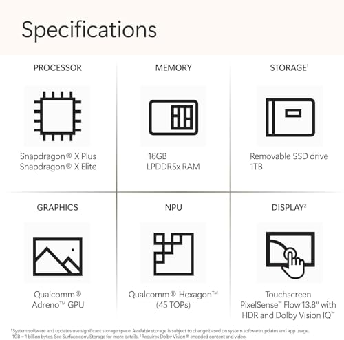 Image of Microsoft Surface Laptop 7 AI Copilot+ PC for Business (13.8 inch 2K+ Touchscreen, Snapdragon X Plus (> Intel i7-1355U), 16GB DDR5 RAM, 1TB SSD), 20-Hr Long Battery Life, Backlit, IR Webcam, Win 11 Home