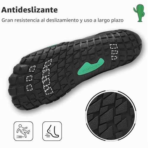 Miniatura 4 de Saguaro Hombre Zapatillas De Barefoot Zapatillas De Deporte Exterior Mujer Zapatillas De Trail Running Verde 41 Eu