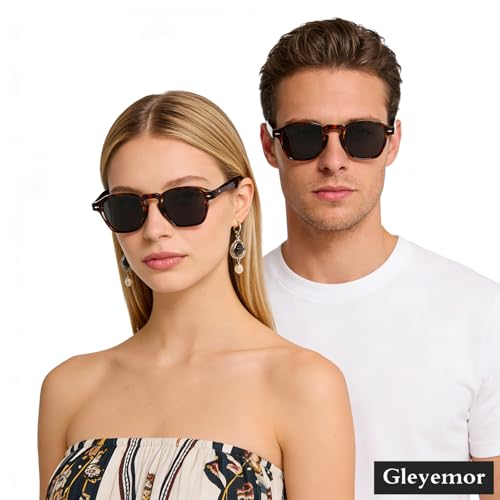 Image of Gleyemor Fashion Sunglasses for Men Women Tortoise Shell Sunglasses Trendy Unisex Style UV400 Protection Shades