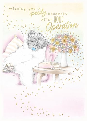 Me To You Tatty Teddy „Speedy Recovery“ Genesungskarte, 12,7x17,8 Cm – Offizielle Kollektion Mit Goldfolie