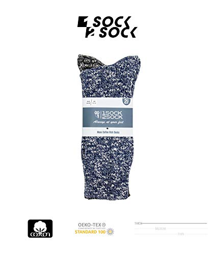 1SOCK2SOCK - Mens Thick Wicking Thermal Turkish Cotton Crew Socks - Cold Weather & Hiking2
