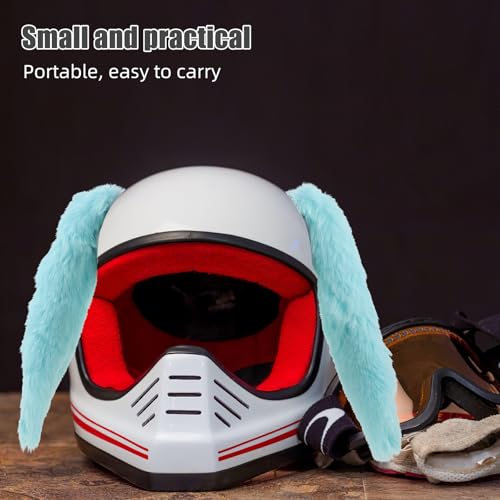 Orejas de casco de peluche azul accesorio divertido para paseos en bicicleta 7