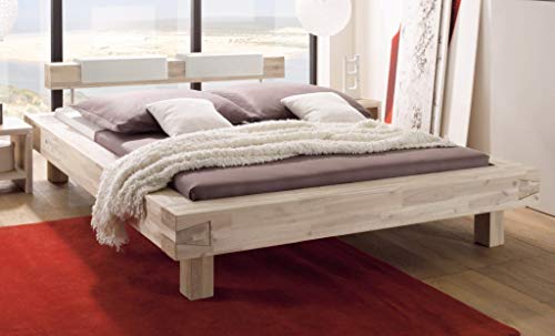 Preisvergleich Produktbild Hasena Bett Pescara Akazie gebürstet lackiert 25cm Füße 180x200