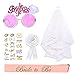 5 Pièces Hen Party Décorations,Echarpe EVJF,Bride to Be Décoration,EVJF Accessoire,Enterrement de Vie de Jeune Fille Voile Rosette Badg pour Enterrement de Vie de Jeune Accessoires