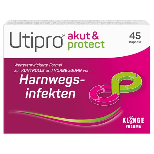 Utipro Akut & Protect, 3-Fach Stark Bei Akuter Und Wiederkehrender Blasenentzündung, Akut Und Vorbeugend, Unterstützend Bei Antibiotika-Therapie, Reduziert Die Bakterien In Blase Und Darm, 45 Stück