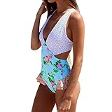 Zldhxyf Borat - Bañador de baño para mujer, diseño floral, talla 40, color rojo, Blanco, M