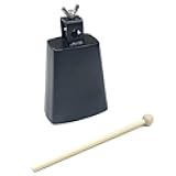 LOONELO Cow Bell with 5 inch,Metal Steel Cow Bell with Drum Stick for Drumset Kit Percussion,Noise Makers for Sporting Events Wedding Party Concert