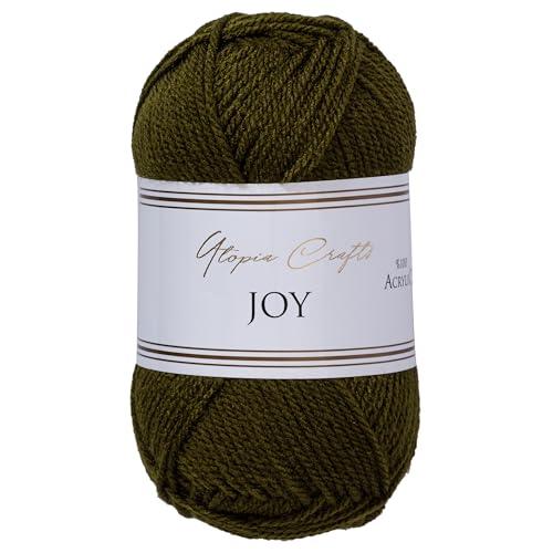 Utopia Crafts Joy Plain Knitting and Crochet Yarn, Soft, Easy Care, 100% Polyacrylic, 10 x 50 g Ball, 150 m (Forest Green) - Image 2