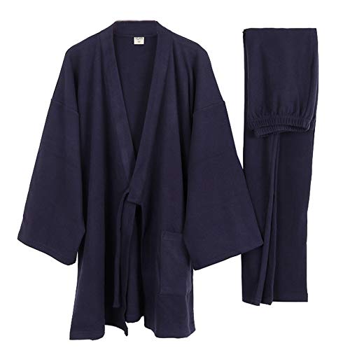 Costume de pyjama homme en velours style kimono japonais traditionnel