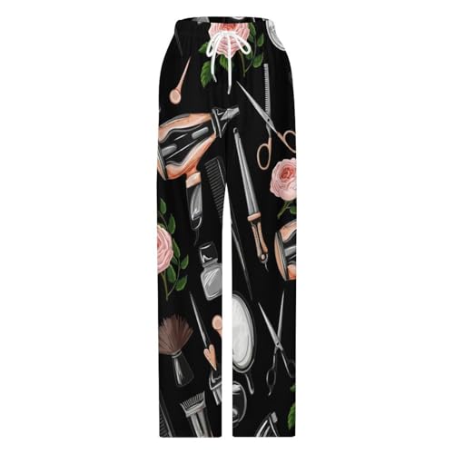 Barber Scissors Comb Hair Stylist Hairstylist Men Pajama Pants Soft Drawstring LooseCasual Pajama Pants Running