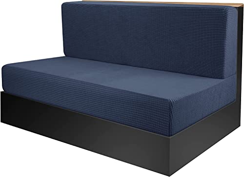 Tlswshsy Rv Dinette Cushion Covers-Stretchable Loveseat Sofa Furniture Protector -Elastic Camper Cushion Slipcoversfor Rv Camper Car Bench (1 Backrest Cover & 1 Bench Cover) (Blue) #TOP28