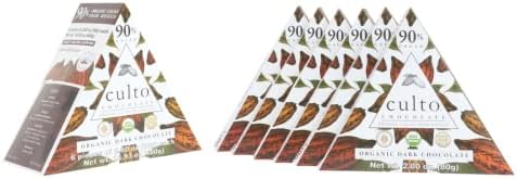 Culto Pack with 6 Organic Chocolate Bars 90% Cocoa, 80 grams, Coconut Sugar